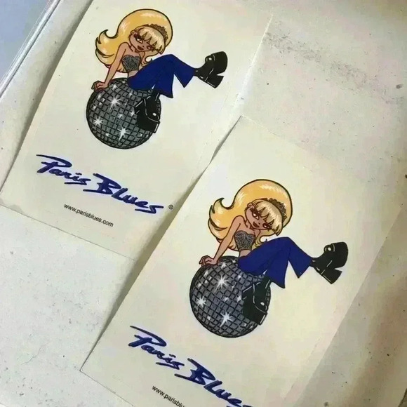 2 Paris Blues Vintage Stickers- free w  purchase - Picture 1 of 2